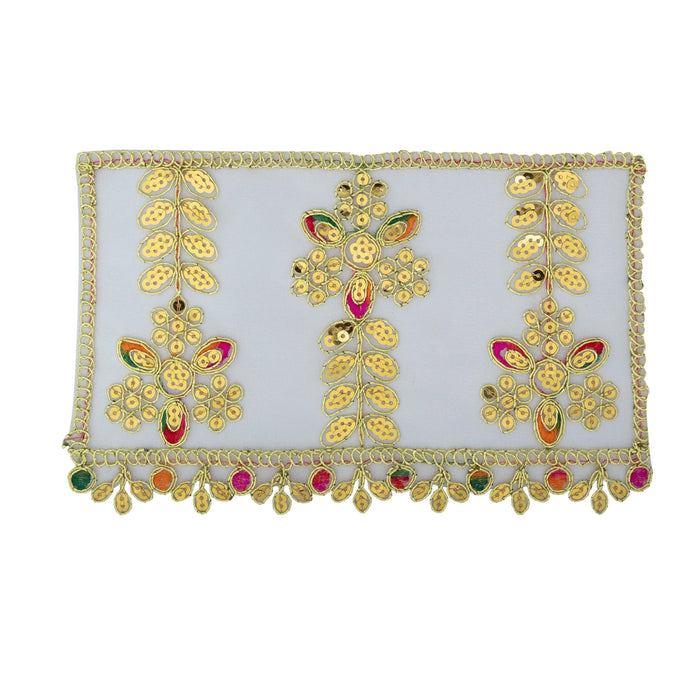 Mata Chunri - 6 x 9 Inches | Net Cloth Mata Rani Chunri Shawl/ Embroidery Design Chunari for Deity