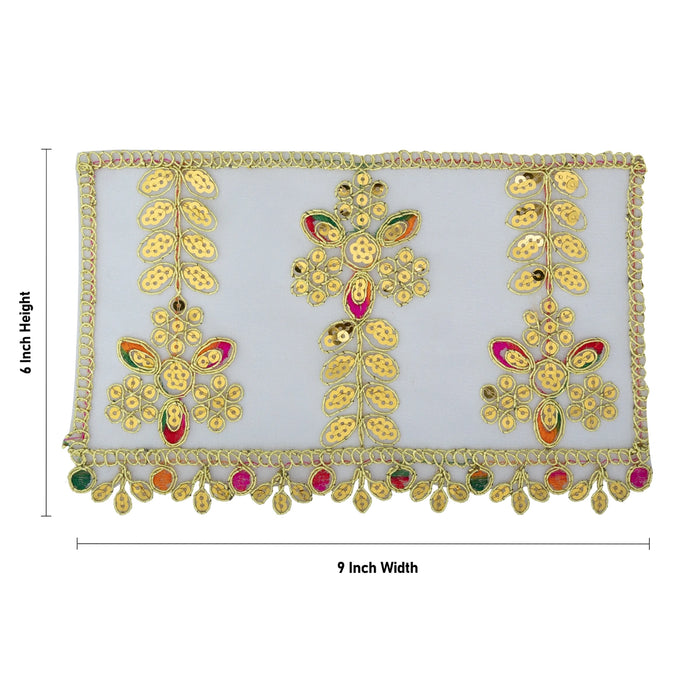 Mata Chunri - 6 x 9 Inches | Net Cloth Mata Rani Chunri Shawl/ Embroidery Design Chunari for Deity
