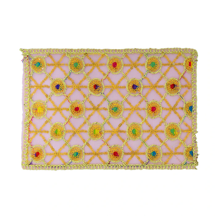 Chunri Vastram - 6 x 8 Inches | Embroidery Mata Rani Chunri/ Net Design Chunri Dupatta for Deity