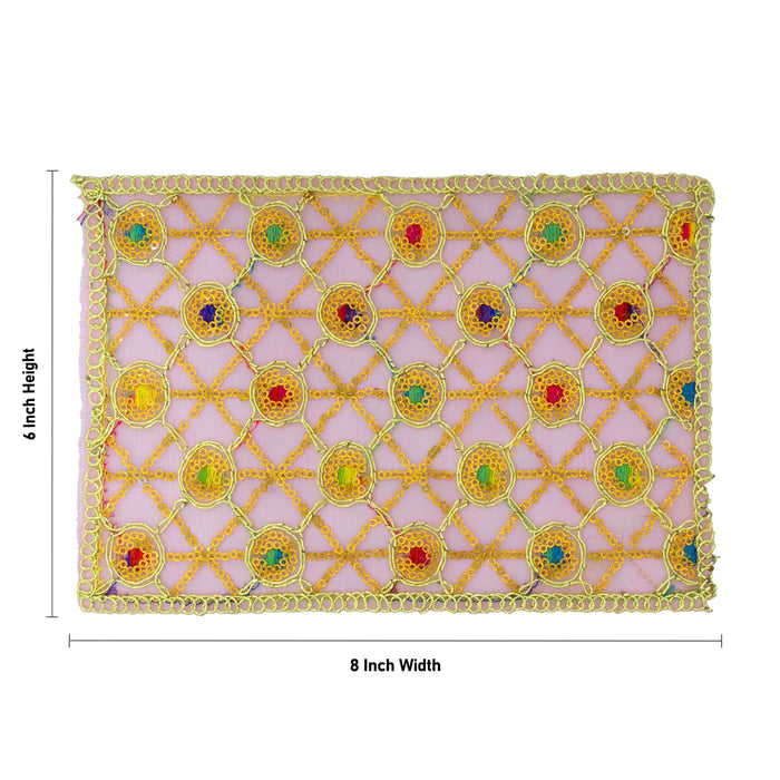 Chunri Vastram - 6 x 8 Inches | Embroidery Mata Rani Chunri/ Net Design Chunri Dupatta for Deity