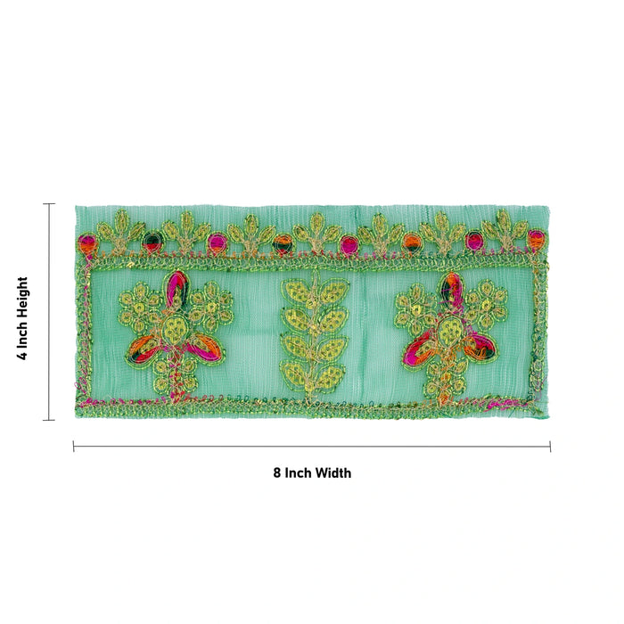 Chunri - 4 x 8 Inches | Net Mata Chunari/ Decorative Dupatta/ Embroidery Mata Chunri for Deity