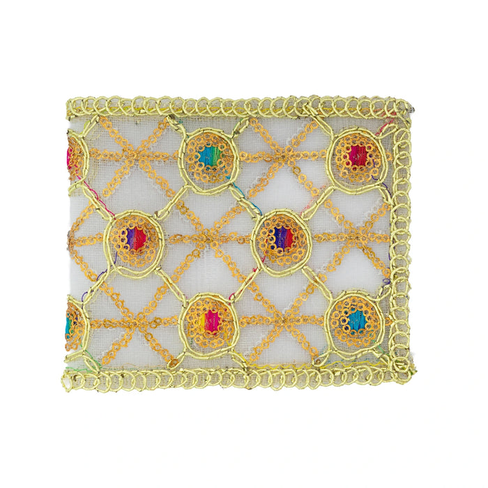 Mata Chunari - 4 x 9 Inches | Embroidery Design Mata Rani Chunri/ Net Design Mata Chunari for Deity