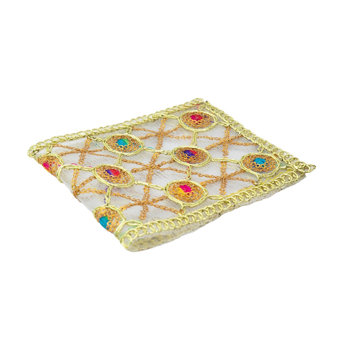 Mata Chunari - 4 x 9 Inches | Embroidery Design Mata Rani Chunri/ Net Design Mata Chunari for Deity