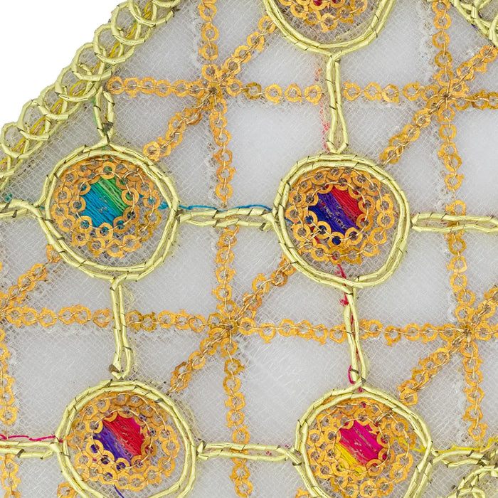 Mata Chunari - 4 x 9 Inches | Embroidery Design Mata Rani Chunri/ Net Design Mata Chunari for Deity