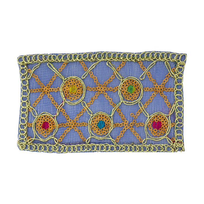 Decorative Chunari - 3 x 5 Inches | Net Mata Chunri/ Embroidery Mata Shawl for Deity Alankaram