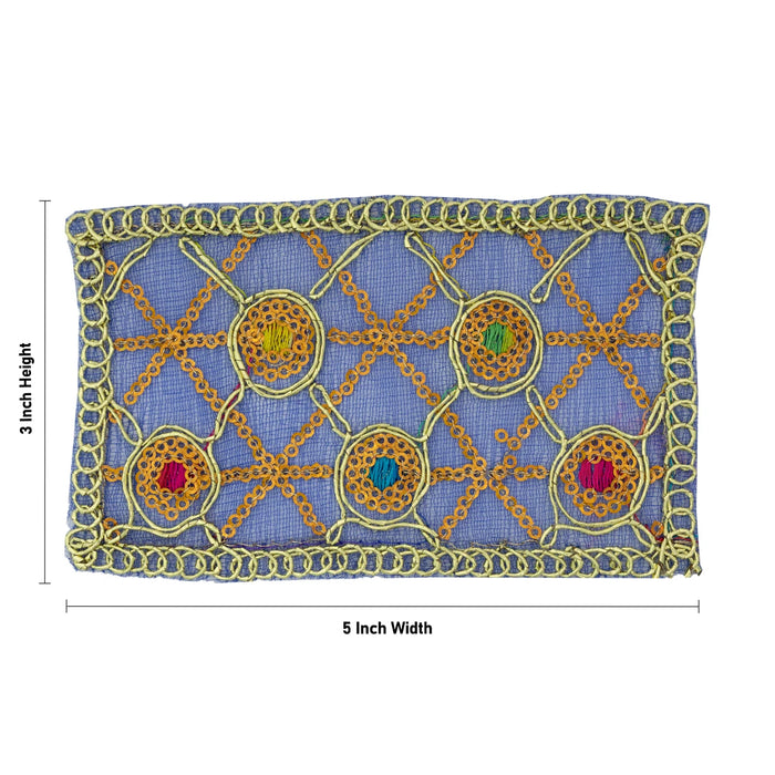 Decorative Chunari - 3 x 5 Inches | Net Mata Chunri/ Embroidery Mata Shawl for Deity Alankaram