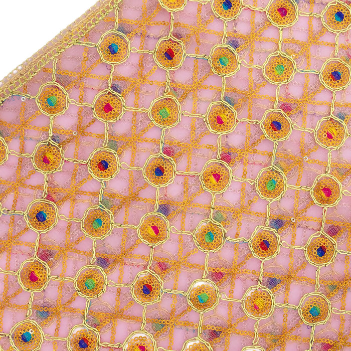 Mata Chunri - 10 x 20 Inches | Net Cloth Mata Rani Chunri Dupatta/ Embroidery Design Mata Chunari for Deity