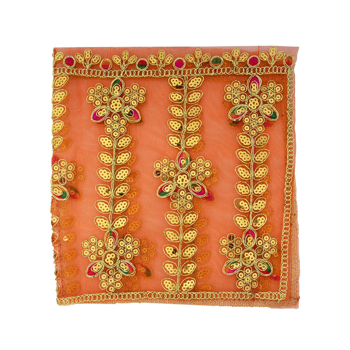 Chunri - 10 x 20 Inches | Net Chunari / Mata Chunari / Embroidery Mata Chunri for Deity/ Assorted