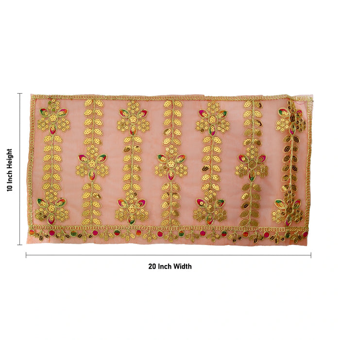 Chunri - 10 x 20 Inches | Net Chunari / Mata Chunari / Embroidery Mata Chunri for Deity/ Assorted