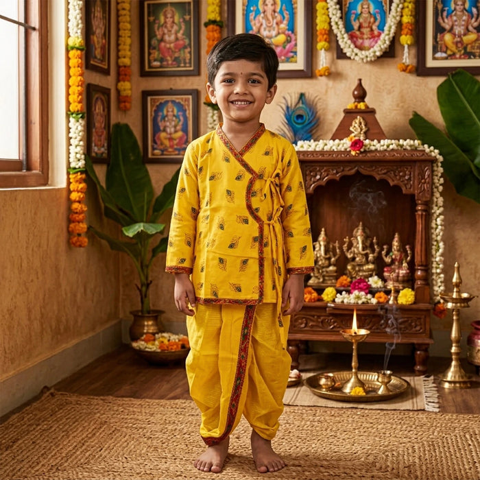 Bal Krishna Dress Set - Size 24 | Bal Kanha Dress / Bal Krishna Vastra / Bal Krishna Costume for Kids - Ethnic Wear Sets