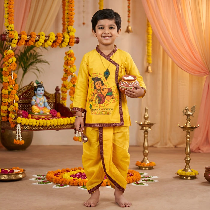 Bal Krishna Dress Set - Size 18 | Bal Kanha Dress / Bal Krishna Vastra / Bal Krishna Costume for Kids - Ethnic Wear Sets