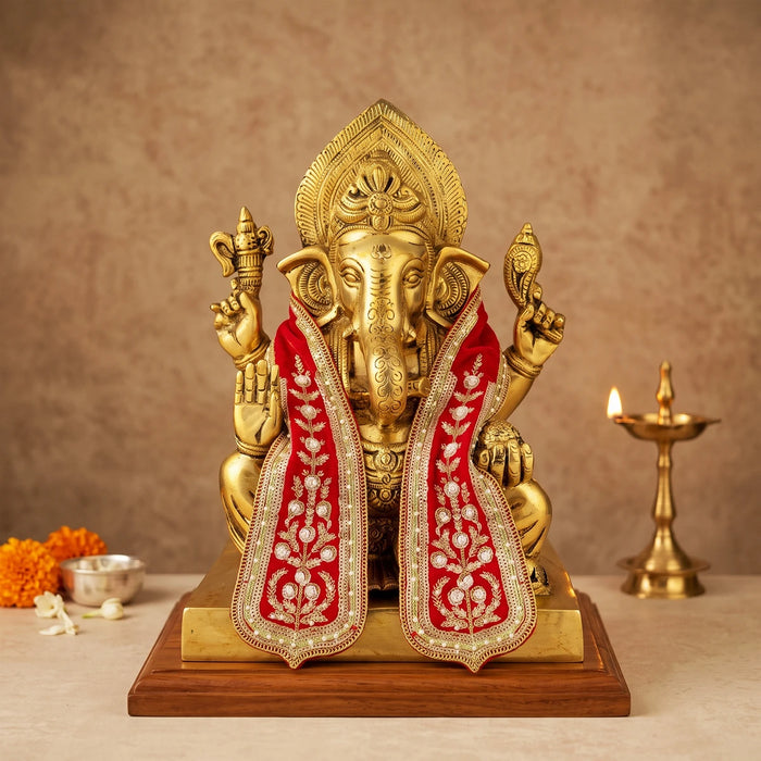 Ganesh Vastra - 38 Inches | Ganpati Murti Patka/ Decorative Cloth for Festival Decor