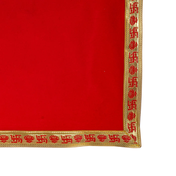 Pooja Aasan - 18 x 24 Inches | Velvet With Embossed Jari Design Pooja Mat/ Pooja Aasan Mat for Deity