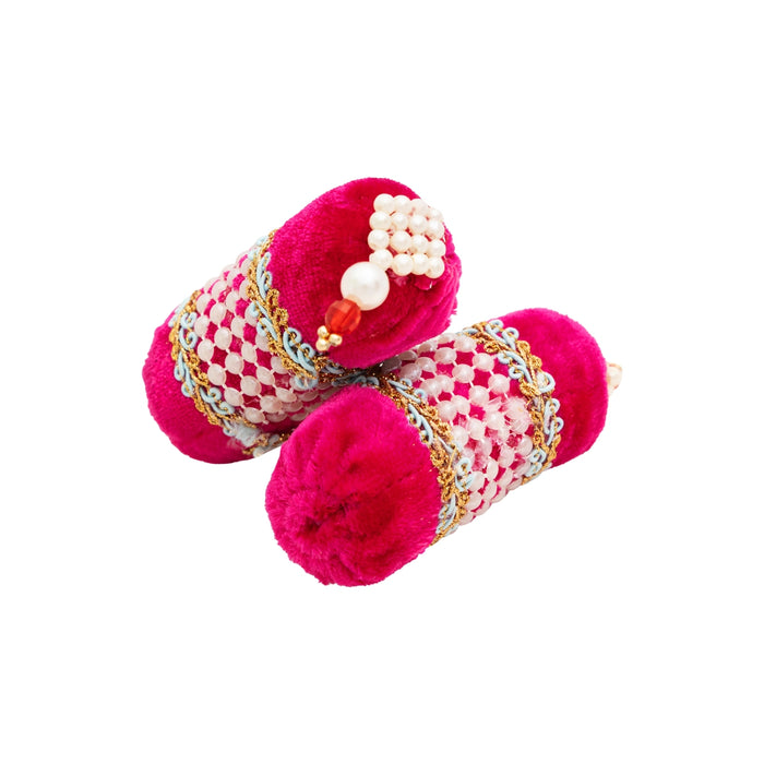 Deity Pillow - 1 x 3 Inches | 2 Pcs/ Velvet Laddu Gopal Pillow / Cushion For Laddu Gopal Sinhasan