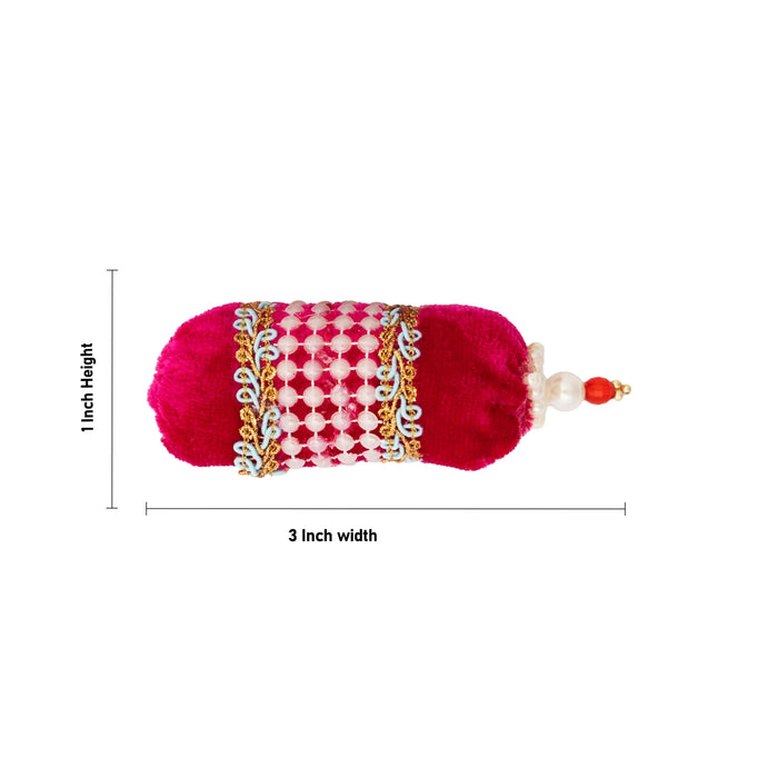 Deity Pillow - 1 x 3 Inches | 2 Pcs/ Velvet Laddu Gopal Pillow / Cushion For Laddu Gopal Sinhasan