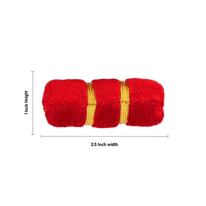 Laddu Gopal Pillow - 1 x 2.5 Inches | 2 Pcs/ Pillow for Bal Gopal Idol/ Soft Velvet Cushion For Simhasan