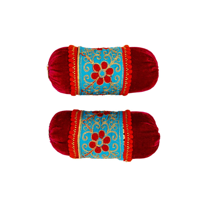Laddu Gopal Simhasan Pillow - 2.5 x 7 Inches | 2 Pcs/ Decorative Cushion/ Pillow for Lord Krishna Idol