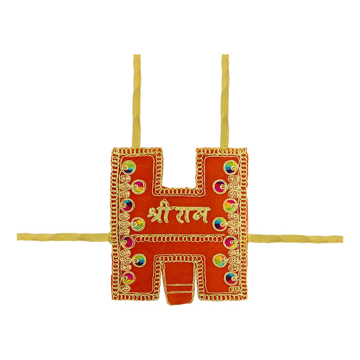 Hanuman Dress - 5 x 6 Inches | Anjaneya Dress/ Jari Design Hanuman Costume/ Hanuman Ji Costume for Deity