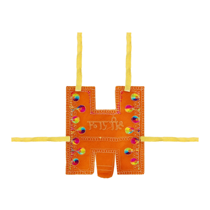 Hanuman Dress - 5 x 6 Inches | Anjaneya Dress/ Jari Design Hanuman Costume/ Hanuman Ji Costume for Deity