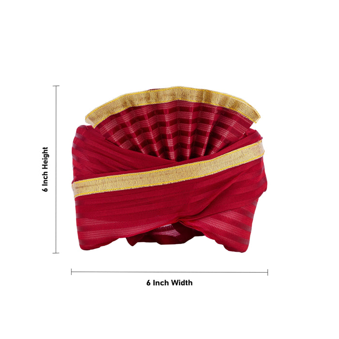 Turban - 6 X 6 | Crown/ Kireedam/ Kiridam/ Mukut For Adult And Religious Ceremonies - Ethnic Wear Accessories