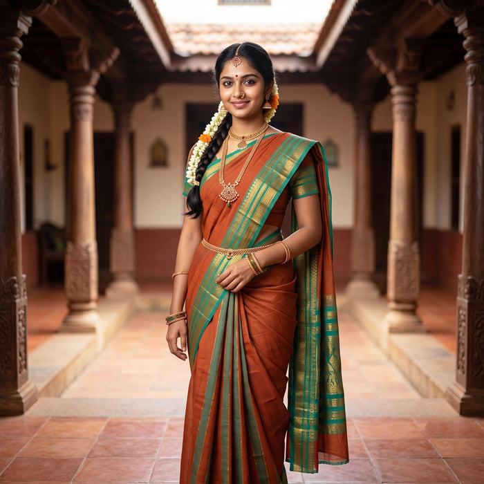 Saree - 9.2 Mtr| Kalyani Cotton Saree/ Border Design Handloom Saree/ Traditional Saree for Women/ Assorted