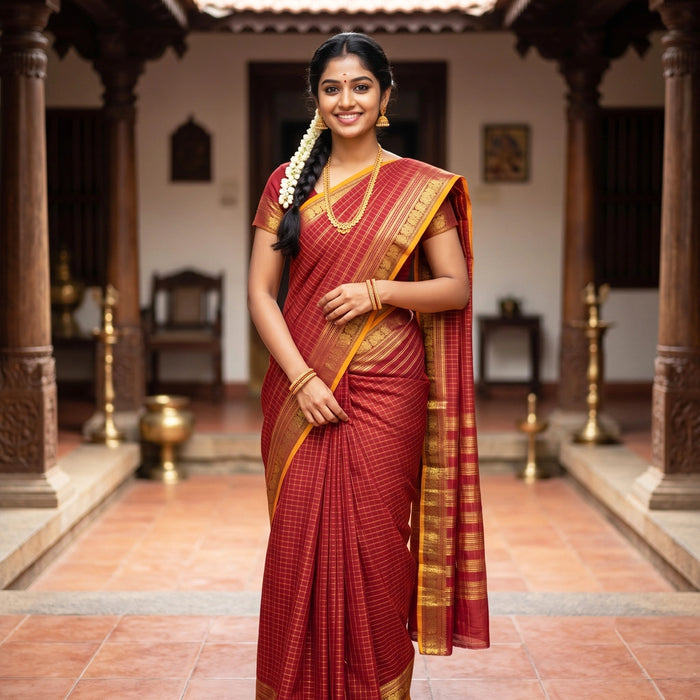 Saree - 9.2 Mtr| Kalyani Cotton Saree/ Border Design Handloom Saree/ Traditional Saree for Women/ Assorted