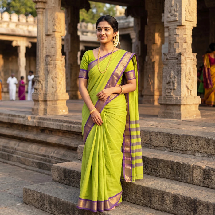 Saree - 9.2 Mtr| Kalyani Cotton Saree/ Border Design Handloom Saree/ Traditional Saree for Women/ Assorted