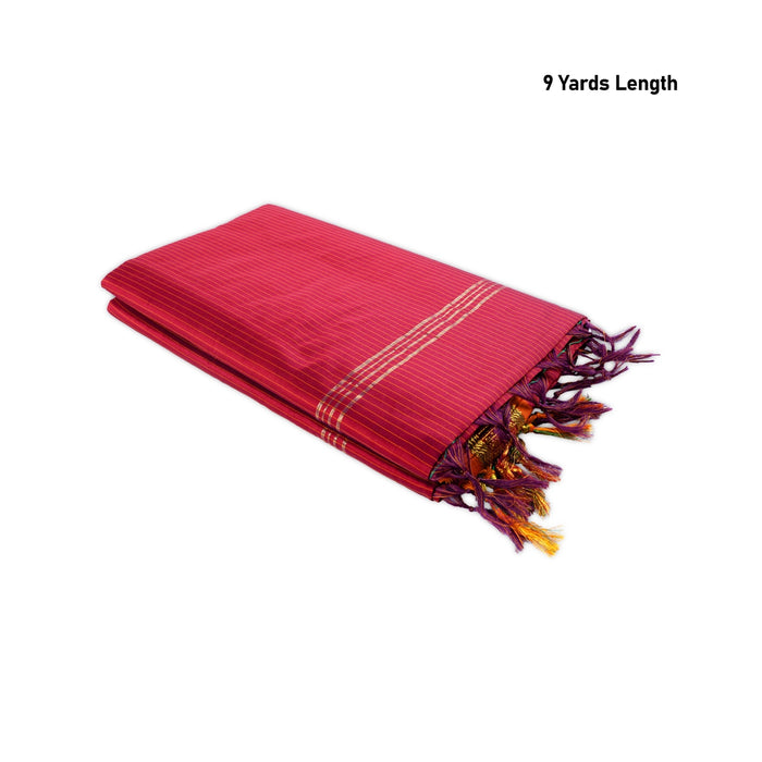 Saree - 9 Yards| Karishma Strips Cotton Saree / Jari Border Design Traditional Saree for Women