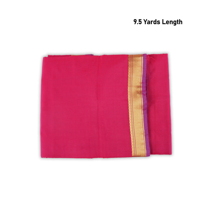 Saree - 9.5 Yards | Jari Border Design Plain Traditional Saree / Semi Soft Silk Saree for Women