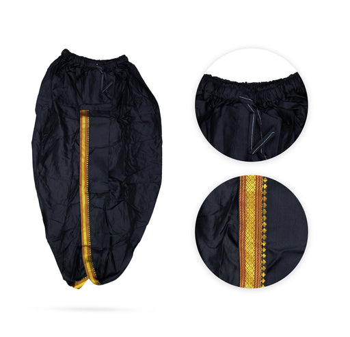 Readymade Panchakacham - Size 42 | Readymade Dhoti/ Black Colour Panchakajam for Men - Veshti & Dhoti