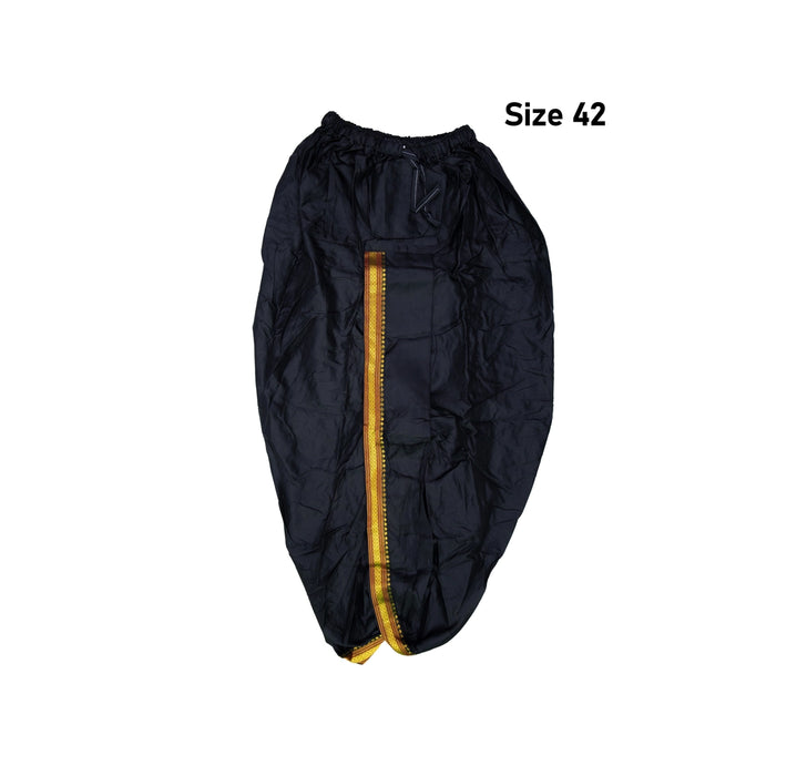 Readymade Panchakacham - Size 42 | Readymade Dhoti/ Black Colour Panchakajam for Men - Veshti & Dhoti