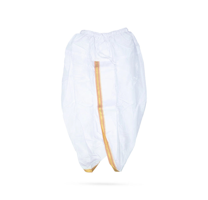 Readymade Panchakacham - Size 42 | Readymade Dhoti/ White Colour Panchakajam for Men - Veshti & Dhoti