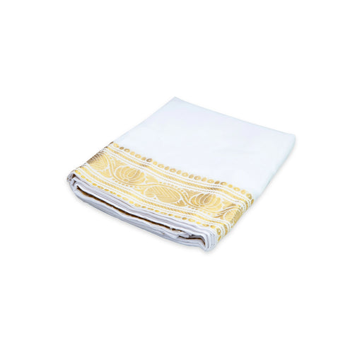 Readymade Panchakacham With Angavastram - Size 42 | Jari Design & White Colour Dhoti And Towel for Men - Veshti & Dhoti