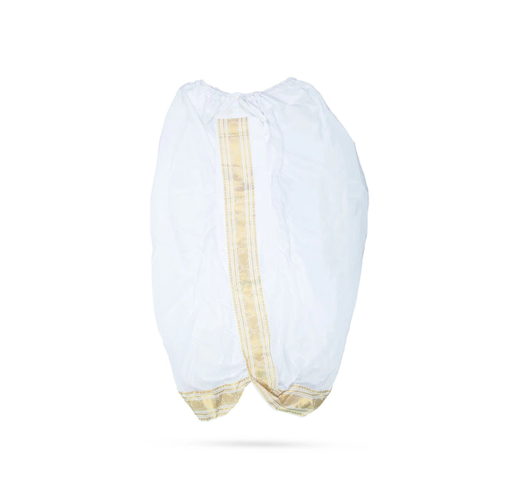 Readymade Panchakacham With Angavastram - Size 42 | Jari Design & White Colour Dhoti And Towel for Men - Veshti & Dhoti