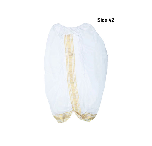 Readymade Panchakacham With Angavastram-Size 42 | Dhoti &Thundu/ Half White Colour Panchakajam &Towel for Kids - Veshti & Dhoti