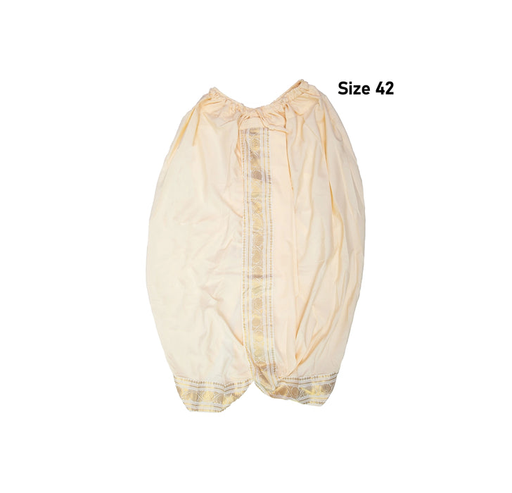 Readymade Panchakacham With Angavastram - Size 42 | Jari Design & Sandal Colour Dhoti And Towel for Men - Veshti & Dhoti