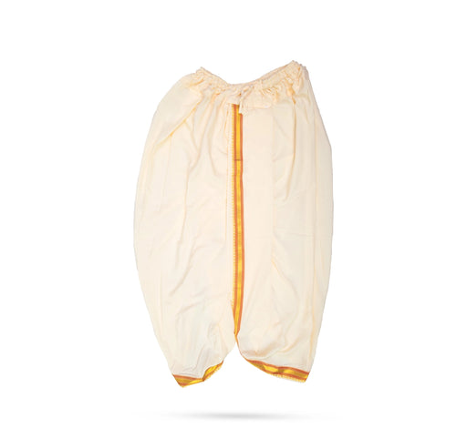 Readymade Panchakacham With Angavastram - Size 42 | Jari Design & Sandal Colour Dhoti And Thundu for Men - Veshti & Dhoti