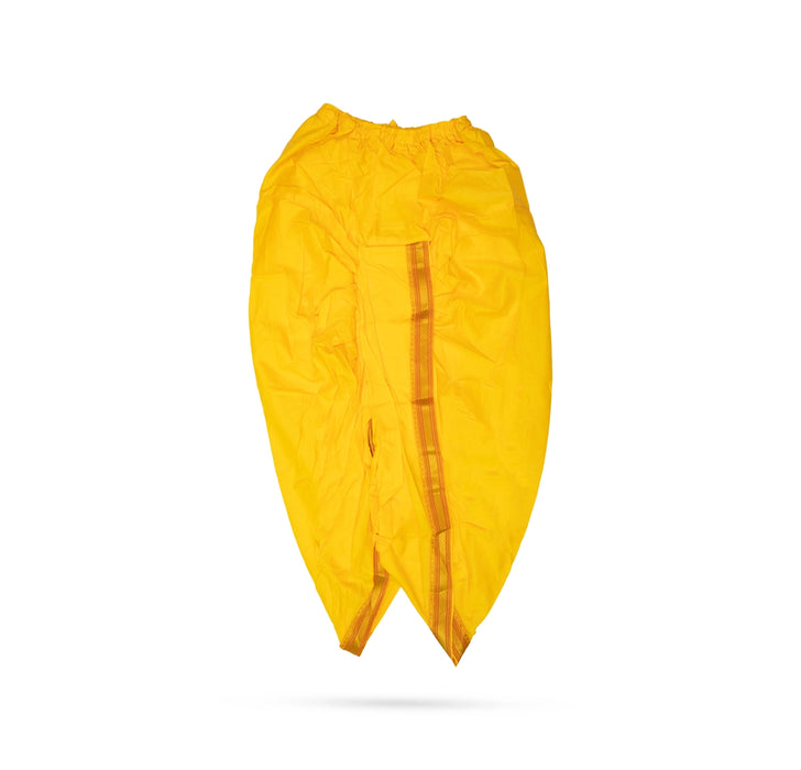 Readymade Panchakacham | Size 42/ Silk & Jari Border Panchakajam/ Yellow Colour Readymade Dhoti for Men - Veshti & Dhoti