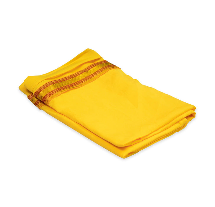 Readymade Panchakacham With Angavastram - Size 42 | Jari Design & Yellow Colour Dhoti And Thundu for Men - Veshti & Dhoti