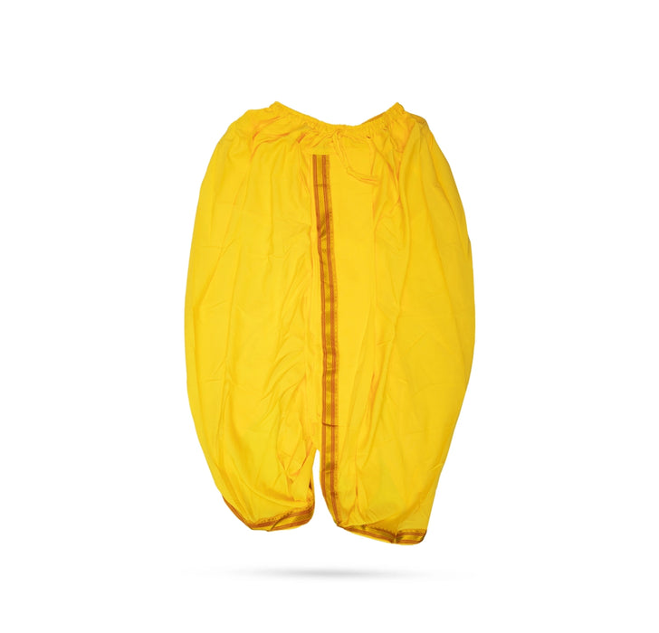 Readymade Panchakacham With Angavastram - Size 42 | Jari Design & Yellow Colour Dhoti And Thundu for Men - Veshti & Dhoti