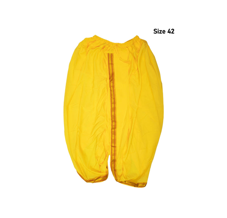 Readymade Panchakacham With Angavastram - Size 42 | Jari Design & Yellow Colour Dhoti And Thundu for Men - Veshti & Dhoti