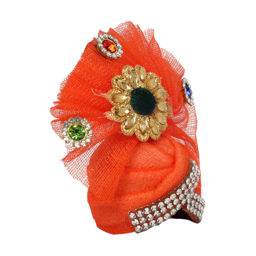 Turban - 2.5 x 1.25 Inch Dia | Kireedam/ Fancy Mukut/ Pagdi/ Crown for Deity/ Assorted Colour and Design - Head & Face Accessories