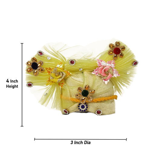 Turban - 3 Inches | Kireedam/ Fancy Mukut/ Pagdi/ Crown for Deity/ Assorted Colour and Design - Head & Face Accessories