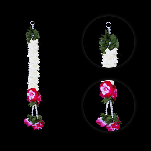 Side Toran Pair - 14 Inches | Artificial Flower Thoran/ Rose & Jasmine Design Door Hanging Toran For Home Decor - Toran