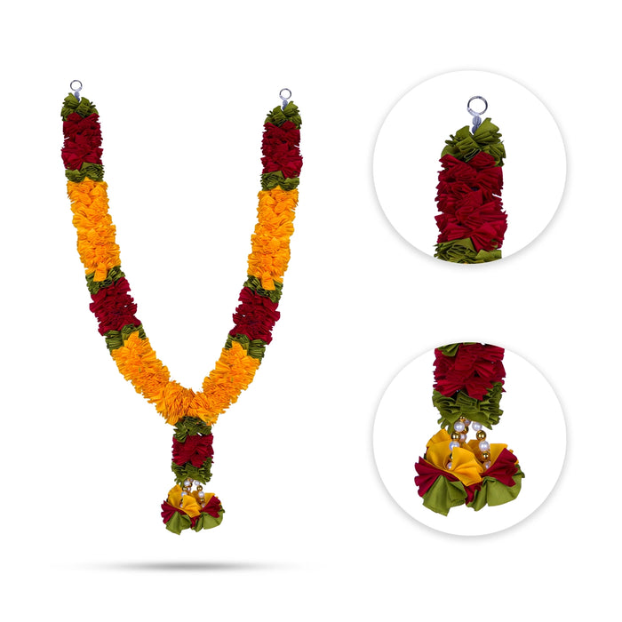 Artificial Flower Garland- 21 Inches | Cloth Garland/ Artificial Mala/ Artificial Garland For Pooja& Decoration - Mala