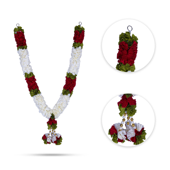 Artificial Flower Garland- 21 Inches | Cloth Garland/ Artificial Mala/ Artificial Garland For Pooja& Decoration - Mala