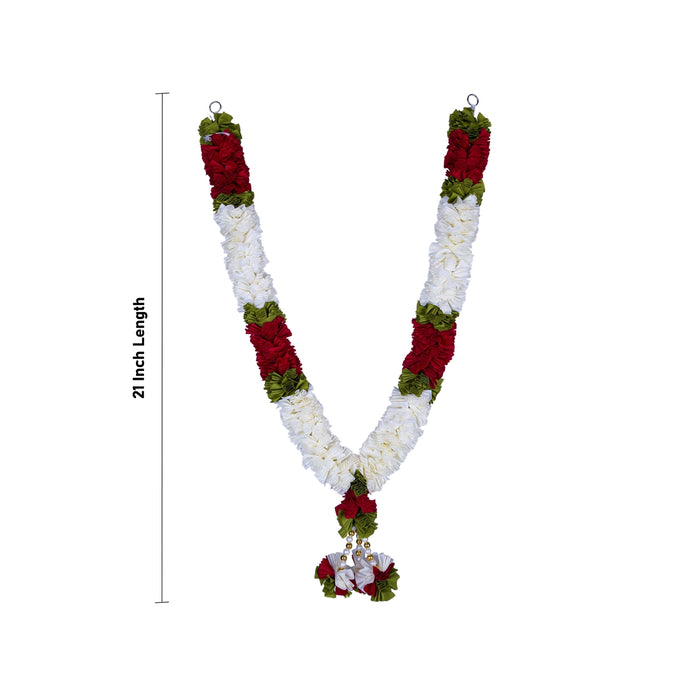 Artificial Flower Garland- 21 Inches | Cloth Garland/ Artificial Mala/ Artificial Garland For Pooja& Decoration - Mala