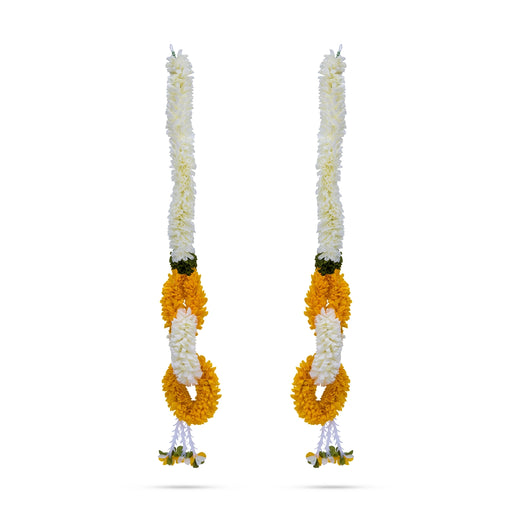 Side Toran Pair - 25 Inches | Artificial Flower Thoran/Door Hanging Toran For Festive Decor& Traditional Vibes - Toran