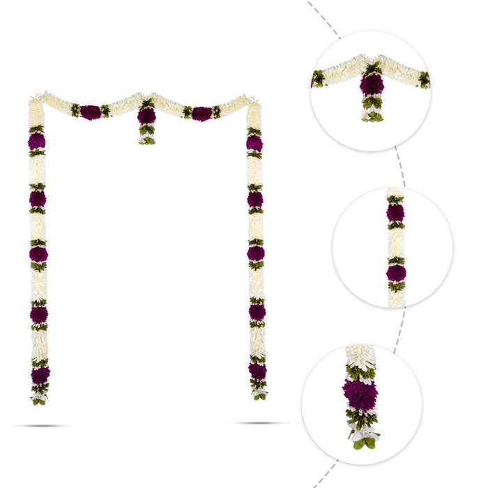 Door Toran - 65 Inches | Artificial Flower Toran/ Decorative Thoran/ Bandanwar for Door Decor/ Assorted