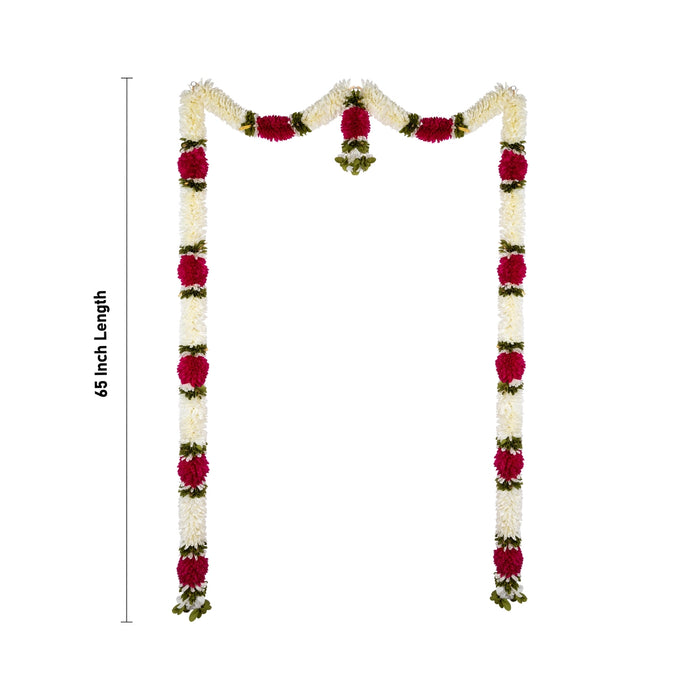 Door Toran - 65 Inches | Artificial Flower Toran/ Decorative Thoran/ Bandanwar for Door Decor/ Assorted